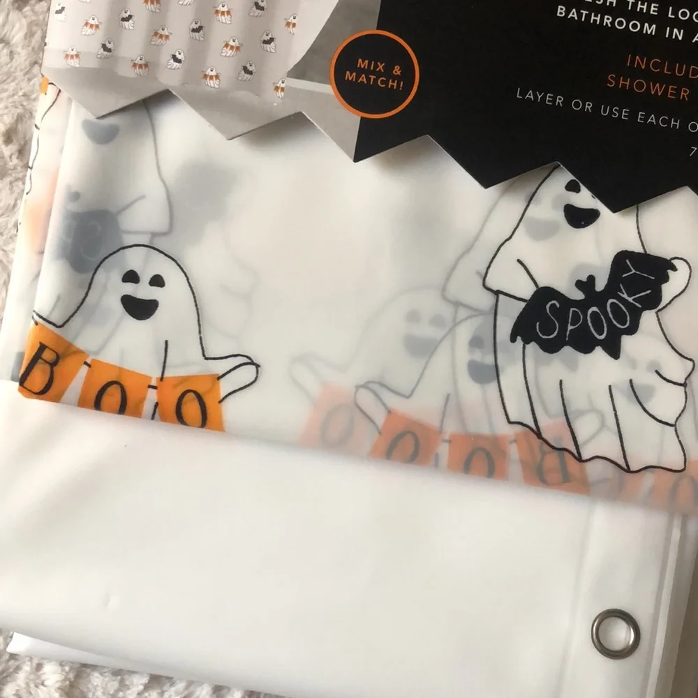 Envogue Halloween Ghost Shower Curtain Set